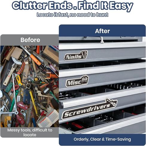 Magnetic Toolbox Labels, 15 Pack Reusable Magnet Name Tags with Storage Case, Ideal for Garage & Workshop Organization, Fits Cabinets, Drawers, Mechanic Carts, Easy to Remove and Reposition in Saudi Arabia