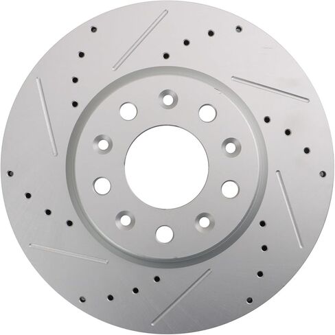مجموعة دوارات الفرامل الأمامية TRQ ممتازة مطلية بـ G مشقوقة X محفورة متوافقة مع 20-22 Encore GX 18-23 Equinox 17-19 LaCrosse 16-23 Malibu 18-20 Regal Sportback Regal TourX 18-22 Terrain 21-22 Trailblaze in Kuwait