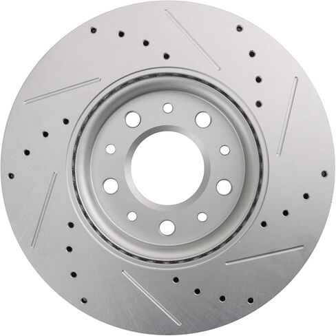 مجموعة دوارات الفرامل الأمامية TRQ ممتازة مطلية بـ G مشقوقة X محفورة متوافقة مع 20-22 Encore GX 18-23 Equinox 17-19 LaCrosse 16-23 Malibu 18-20 Regal Sportback Regal TourX 18-22 Terrain 21-22 Trailblaze in Kuwait