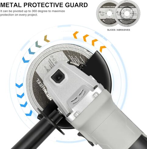 Angle Grinder, 4.0-Amp 4-1/2 Inch Corded Angle Grinder, 12000RPM with Grinding and Cutting Wheels, Flap Disc and Auxiliary Handle for Cutting, Grinding, Polishing and Rust Removal in Saudi Arabia