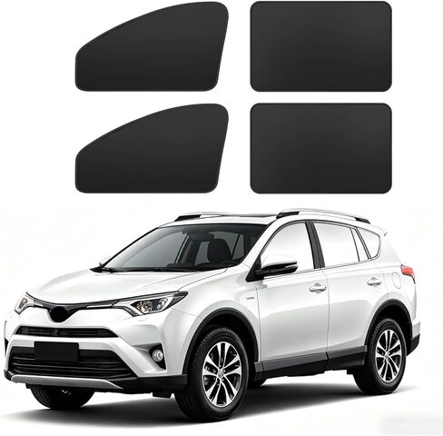 Specific Side Window Sun Shades, Rav4 Vehicle Interior Shade Side Thiken Curtain Magnetic 100% Block Light Car Window Covers with Cooler Feeling (dexterous-black-4pcs, RAV4(2013-2018)) in Saudi Arabia