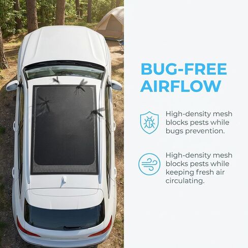 Magnetic car sunroof Sunshade net Breathable Ventilation Mosquito Proof mesh, Camping roof Cover Quick Installation, sunroof Side Window UV Protection (49.4"×25.6") in Saudi Arabia
