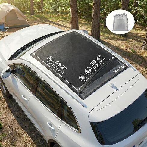Magnetic car sunroof Sunshade net Breathable Ventilation Mosquito Proof mesh, Camping roof Cover Quick Installation, sunroof Side Window UV Protection (49.4"×25.6") in Saudi Arabia