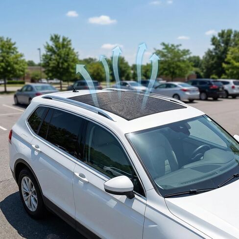 Magnetic car sunroof Sunshade net Breathable Ventilation Mosquito Proof mesh, Camping roof Cover Quick Installation, sunroof Side Window UV Protection (49.4"×25.6") in Saudi Arabia
