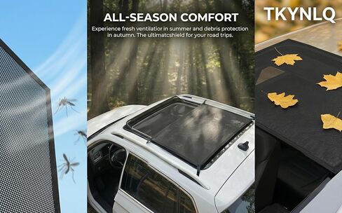 Magnetic car sunroof Sunshade net Breathable Ventilation Mosquito Proof mesh, Camping roof Cover Quick Installation, sunroof Side Window UV Protection (49.4"×25.6") in Saudi Arabia
