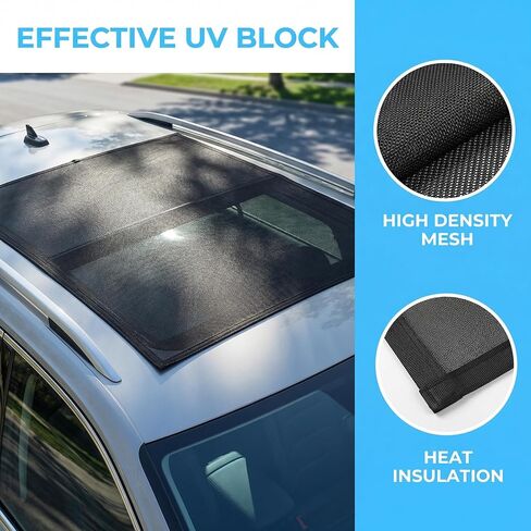 Magnetic car sunroof Sunshade net Breathable Ventilation Mosquito Proof mesh, Camping roof Cover Quick Installation, sunroof Side Window UV Protection (49.4"×25.6") in Saudi Arabia