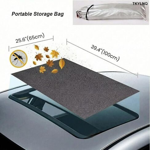 Magnetic car sunroof Sunshade net Breathable Ventilation Mosquito Proof mesh, Camping roof Cover Quick Installation, sunroof Side Window UV Protection (49.4"×25.6") in Saudi Arabia