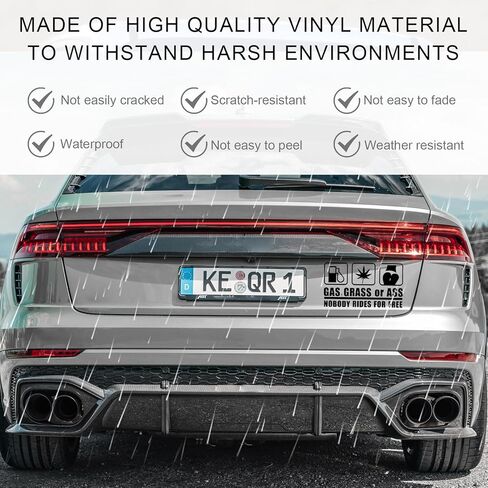 Gas Grass or Ass Stickers for Cars, Nobody Rides for Free Vinyl Decal Funny Bumper Sticker, Universal Reflective Die Cut Exterior Decoration for Truck Van SUV Windows in Saudi Arabia