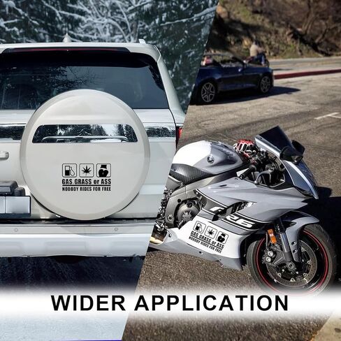 Gas Grass or Ass Stickers for Cars, Nobody Rides for Free Vinyl Decal Funny Bumper Sticker, Universal Reflective Die Cut Exterior Decoration for Truck Van SUV Windows in Saudi Arabia