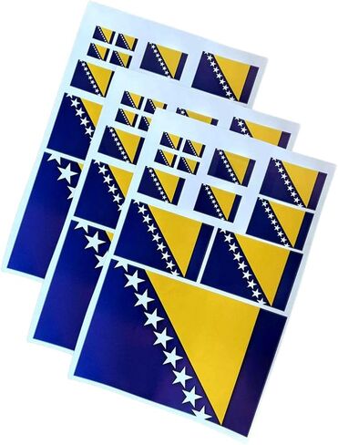 3 Sheets Bosnia and Herzegovina Bosnia Herzegovina Sarajevo Flag Stickers 36 Pcs Waterproof Sports Decal in Multiple Sticker in Saudi Arabia