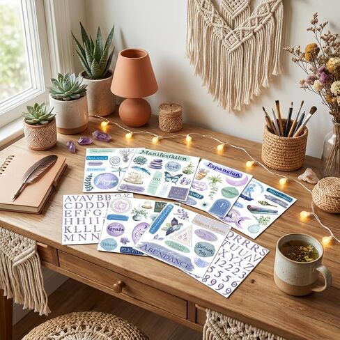 Vision Board Stickers for Manifestation - 175+ Vinyl Watercolor Decals for Manifestation to Personalize Journals, Planners, Water Bottles, and Laptops. in Saudi Arabia