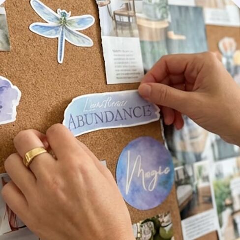Vision Board Stickers for Manifestation - 175+ Vinyl Watercolor Decals for Manifestation to Personalize Journals, Planners, Water Bottles, and Laptops. in Saudi Arabia