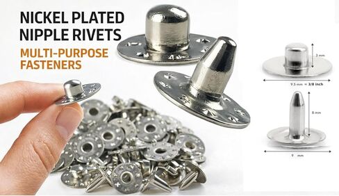 Denim Fasteners Nipple Jeans Rivets 9.5mm 3/8 inch 100 Sets in Kuwait