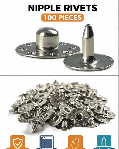 Denim Fasteners Nipple Jeans Rivets 9.5mm 3/8 inch 100 Sets in Kuwait