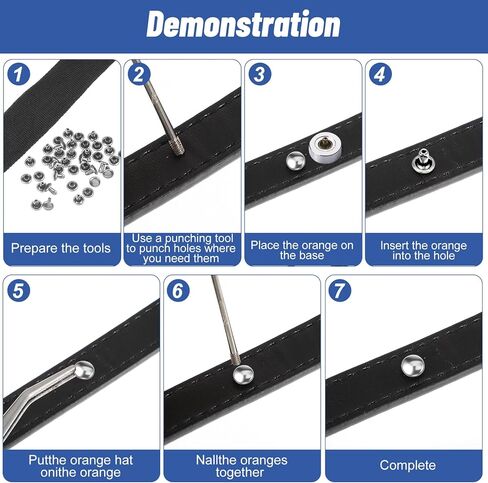 200Sets 6mm Round Cap Leather Rivets, Round Cap Tubular Metal Studs, Double Leather Crafting Rivets for Purse Keyrings Pet Collar Bag Repair and Decoration, Silver in Saudi Arabia