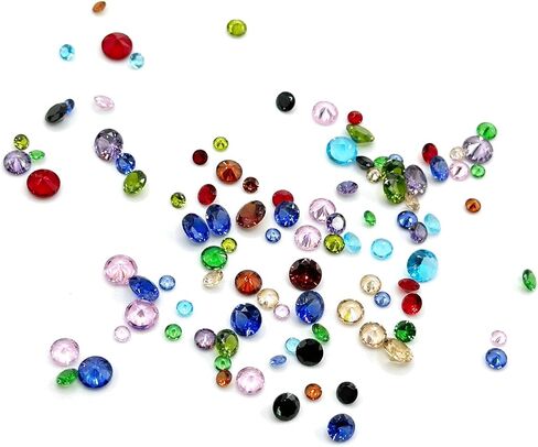 100PCS Mini Crystal Cubic Zirconia Stone, 4 Sizes Colorful Pointed Back Rhinestones, Cabochons Loose Beads for Jewelry Making Necklace Bracelet Earrings DIY Handmade Crafts Embellishment in Kuwait