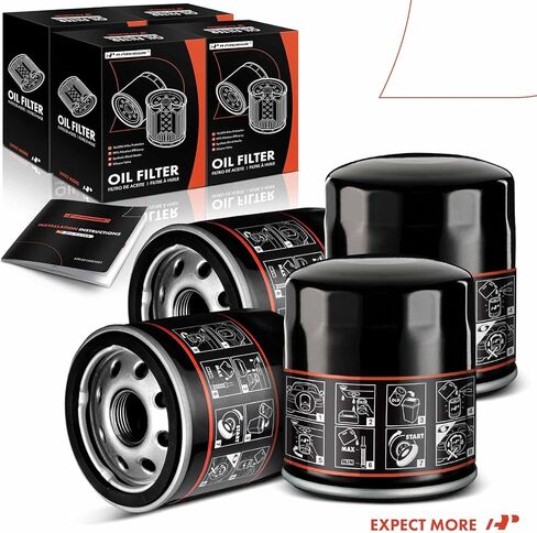 فلتر زيت A-Premium 4-PC بطول 10 كيلو ميل متوافق مع Ford Escape وChevrolet Equinox، Malibu، Cruze، Traverse، Impala، Camaro، Colorado وGMC Terrain وBuick Encore & Cadillac CTS in Kuwait