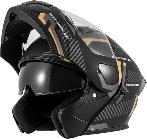 Motorcycle Helmets Modular Full Face Moped Helmet,DOT Approved Modular Flip-Up Dual Visor Motorcycle Full Face Helmet for Adults Men & Women in Saudi Arabia