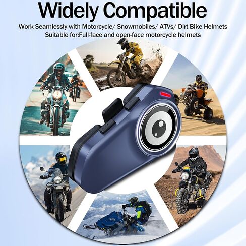 Motorcycle Helmet Bluetooth Headset, 30H 1000mAh Intercom, ENC+DSP Noise Cancel 40mm Speakers, 1000m 2-Person Comm System, IPX6 Waterproof Headphones, Music+Auto Ans For Tour(Soft Mic for Full-Face) in Saudi Arabia