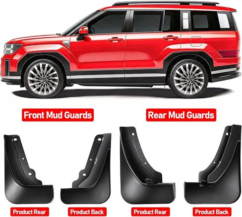 Mud Flaps for Hyundai Santa Fe 2023 2024 2025 2026,4PCS Upgraded Front Rear Splash Guards Compatible with Santa Fe MudGuards Exterior Accessories,All-Weather Mudflaps Fenders Protection No Drill in Saudi Arabia