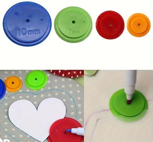 4Pcs Patchwork Tracing Wheel Sewing Tool,4 Different Sizes Patchwork Tracing Wheel Allowance Liner Guider Disc for Scrapbooking Pages Paper DIY Quilting Stitching DIY Craft Tools in Kuwait