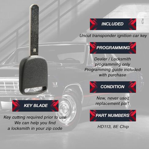 2X USARemote Key Fob Remote Transponder Car Key High Security Blade لـ 2000 2001 2002 2003 2004 2005 2006 2007 2008 2009 Honda Fit S2000 (HD113، 8E Chip) in Kuwait
