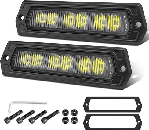 OFFROADTOWN 2PCS 60W CREE LED Flush Mount Pods - 7 بوصة شريط إضاءة للقيادة لسيارة جيب رانجلر JK JL Gladiator Tacoma Ford F-150 أضواء احتياطية عكسية in Kuwait