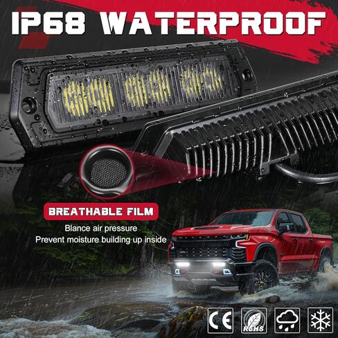 OFFROADTOWN 2PCS 60W CREE LED Flush Mount Pods - 7 بوصة شريط إضاءة للقيادة لسيارة جيب رانجلر JK JL Gladiator Tacoma Ford F-150 أضواء احتياطية عكسية in Kuwait