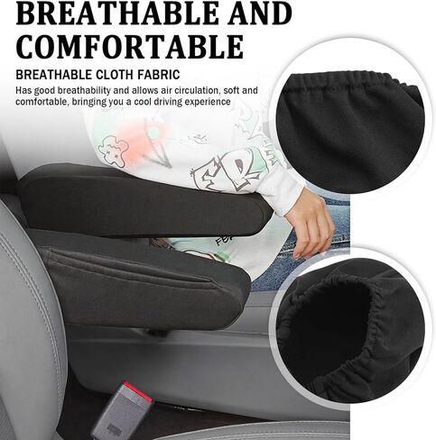 2PCS Arm Rest Cover for Car with Side Pocket,Breathable Comfortable Armrest Cover for Car for Armrest Full Protection,Universal Cars Armrests Covers Cars Interior Accessories in Saudi Arabia