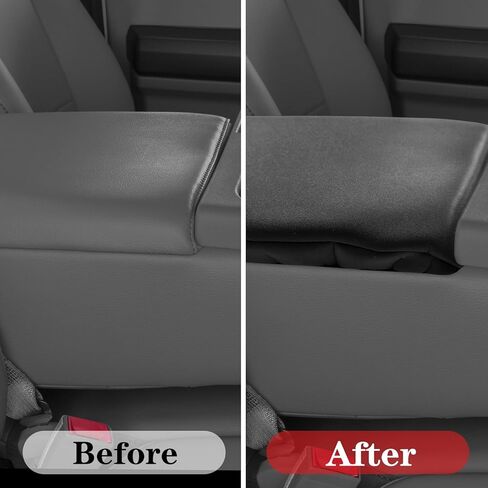 SUNJIKA Center Console Armrest Cover Replacement Compatible with Ford F-150 11th Gen 2004-2008, Leather Armrest Protector Accessories (Black) in Kuwait