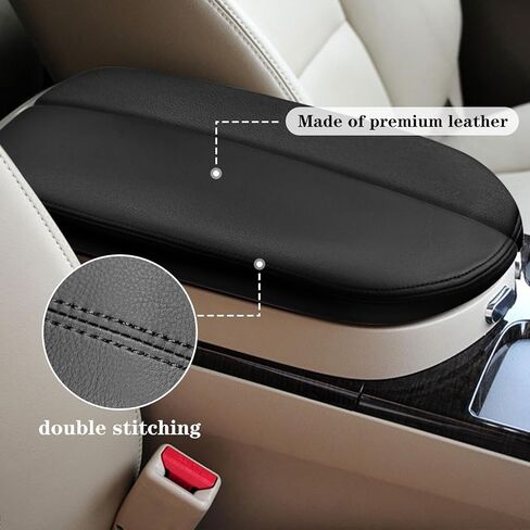 SUNJIKA Center Console Armrest Cover Replacement Compatible with Acura ​MDX 2th Gen 2007-2013, Leather Armrest Protector Accessories (Black,Leather Part Only) in Kuwait
