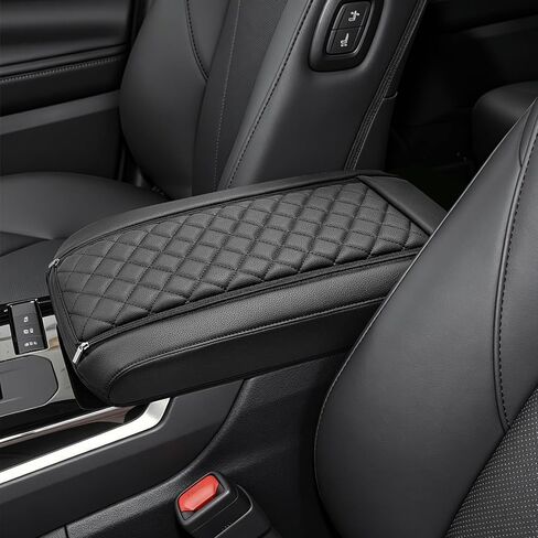 Center Console Armrest Cover for Toyota Highlander 2025 2024 2023 2022 2021 2020 Accessories, Anti-Scratch PU Leather Arm Rest Lid Protective Pad, Black in Saudi Arabia