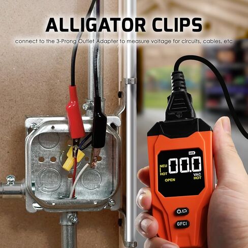 Rechargeable Circuit Breaker Finder & Electrical Circuit Tracer with GFCI Outlet Tester, NCV Voltage Detector, LCD Display, Flashlight, Audible/Visible Alerts, Carrying Case & 3 Adapters, 90-135V AC in Kuwait