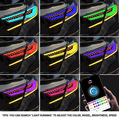 T T-ABC RGB Taillights Compatible with Honda Accord Tail Lights 2018-2022 LX Sport EX EX-L Touring 10th Gen Accessories Hybrid Rear Light V3 Clear Led Sequential Indicator New Custom Replacement (T3R) in Saudi Arabia