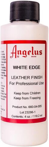 لمسة نهائية جلدية من Angelus Edge - شديدة اللمعان، تركيبة غير برتقالية | ذو أساس مائي لسهولة التنظيف | مثالية للأحزمة والسروج والحافظات | صناعة متينة | صُنع في الولايات المتحدة الأمريكية منذ عام 1907 (أبيض)، 4453 جنيهًا مصريًا in Kuwait
