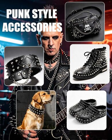 568PCS Punk Spikes and Studs Kit, 9 Sizes Premium Metal Cone Spikes, Square Pyramid Studs & Round Dome Rivets for Leathercraft, DIY Craft Decoration on Punk Clothes, Shoes, Belts, Dog Collars in Saudi Arabia