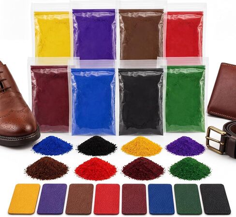 ElaraBerry Acrylic Leather Dye Kit (100g/3.5oz Each) 8 Color, Leather Paint Set Mix with Water/Alcohol/Oil for Shoes, Sneaker, Couches, Bags, Sofa, Car Seat in Saudi Arabia