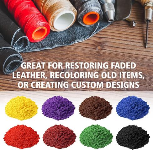 ElaraBerry Acrylic Leather Dye Kit (100g/3.5oz Each) 8 Color, Leather Paint Set Mix with Water/Alcohol/Oil for Shoes, Sneaker, Couches, Bags, Sofa, Car Seat in Saudi Arabia