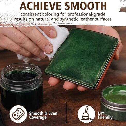 ElaraBerry Acrylic Leather Dye Kit (100g/3.5oz Each) 8 Color, Leather Paint Set Mix with Water/Alcohol/Oil for Shoes, Sneaker, Couches, Bags, Sofa, Car Seat in Saudi Arabia