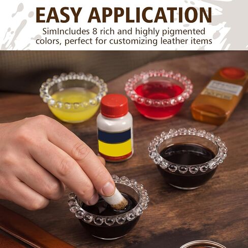 ElaraBerry Acrylic Leather Dye Kit (100g/3.5oz Each) 8 Color, Leather Paint Set Mix with Water/Alcohol/Oil for Shoes, Sneaker, Couches, Bags, Sofa, Car Seat in Saudi Arabia