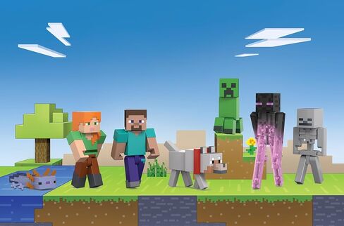 ​مجموعة ماينكرافت مكونة من 7 شخصيات مجسمة، حزمة World Builder، مجموعة المبتدئين من الشخصيات بمقياس 3.25 بوصة، تتضمن Steve وAri وEnderman والمزيد in Saudi Arabia