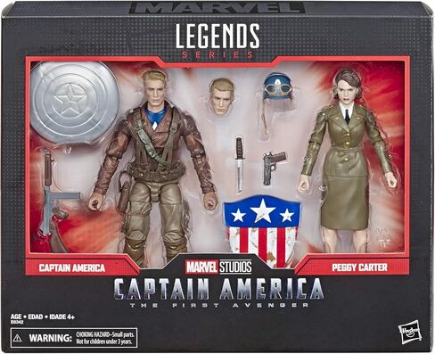 Marvel Legends Series Captain America: The First Avenger 6-Inch-Scale Movie-Inspired Captain America And Peggy Carter Collectible Action Figure 2-Pack (Amazon Exclusive) in Kuwait