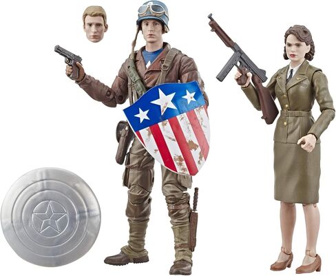 Marvel Legends Series Captain America: The First Avenger 6-Inch-Scale Movie-Inspired Captain America And Peggy Carter Collectible Action Figure 2-Pack (Amazon Exclusive) in Kuwait