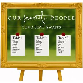 Our Favorite People Your Seat Awaits Vinyl Decal, Wedding Seating Chart Header for Mirror or Sign, Elegant Welcome Sign Sticker for Reception and Parties (Black, 17inch) in Saudi Arabia