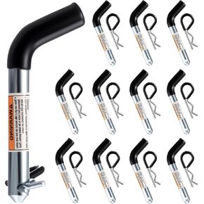 12 Pack Trailer Hitch Pin & Clip 5/8 Inch Diameter with Galvanized-Coated Vinyl Black Grip Solid Steel Trailer Accessories Fits 2" Receiver in Saudi Arabia