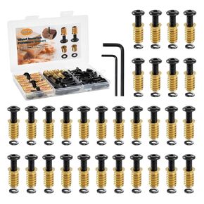 30 Sets 1/4-20 Threaded Inserts for Wood with Screws & Washers - Wood Threaded Insert Kit Includes Furniture Screws, Nuts, 2 Hex Keys for Woodworking & DIY Projects in Saudi Arabia