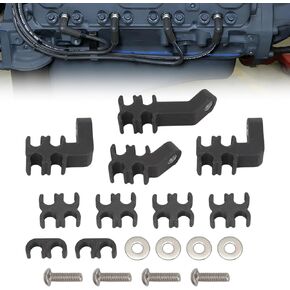 Spark Plug Wire Loom & Separator Kit for Small Block Chevy Engines Pre-1986 with Perimeter Bolt Valve Covers, Under Exhaust Routing for 8mm Wires, Carbon Fiber Separators with Stainless Hardware in Kuwait