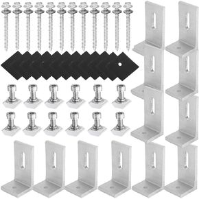12 Pack Solar Mount L-Bracket with Hardware, Aluminum Alloy Photovoltaic Solar Panel Mounting L Brackets for RV Boat Off Grid Roof, Motor Home Roof in Kuwait