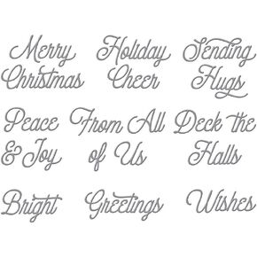 LZBRDY Merry Christmas Peace of Joy Greetings Bright Wishes Words Embossing Metal Cutting Dies for Card Making and Scrapbooking Birthday Thanksgiving Christmas Craft Die Cuts Stencil in Kuwait