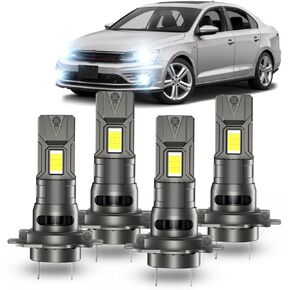For Volkswagen Jetta 2006,2008,2009,2015-2019 Hi-Low Beam Light Bulbs,6000K White,900% Brighter Lightness, Plug and Play,70,000+ Hours Lifespan,1:1 Halogen Size(Pack of 4) in Saudi Arabia